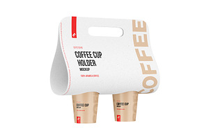 Coffee Cups Holder, Carrier Mockup