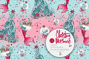 Christmas Mermaids Seamless Patterns, a Pattern Graphic by KaramfilaS (Thumbnail 14 of 19)