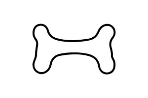 dog bone outline icon vector simple, an Outline Icon by Nurlan's shop