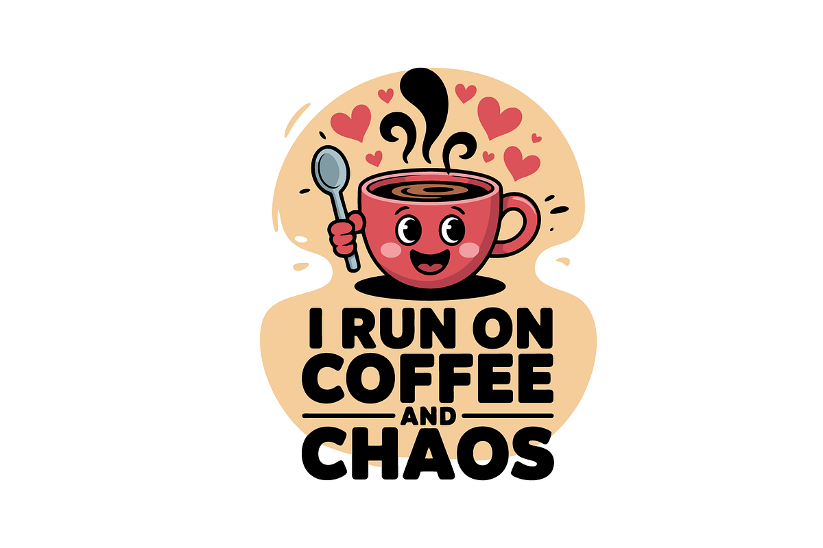 Coffee Chaos Funny Quote T-Shirt, an Object Graphic by Annudesign (Photo 2 of 9)