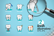 Happy teeth set. Dental print, a Healthcare Illustration by WalnutBird (Thumbnail 2 of 2)