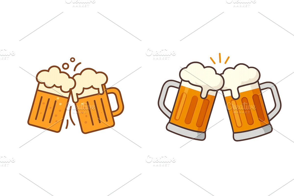 Cheerful celebration with two frothy, a Food Illustration by ZinetroN