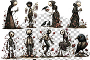 Dark Academia Portraits Gothic Png, an Illustration by one-touch (Thumbnail 7 of 18)