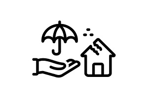Assure insurance black icon, an Outline Icon by Creative priyanka