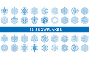 Set of Round Vector Snowflakes With, a Graphic by FineArtStudio