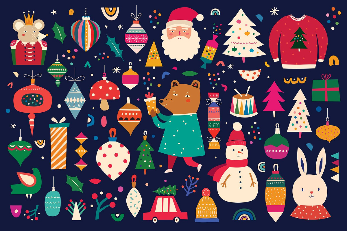 BEST CHRISTMAS BUNDLE 16 PRODUCTS, an Animal Illustration by MoleskoStudio (Photo 40 of 56)