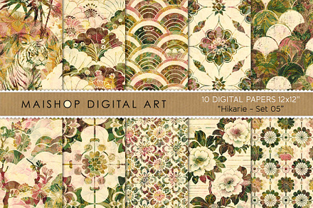 Colorful Asian Seamless Patterns