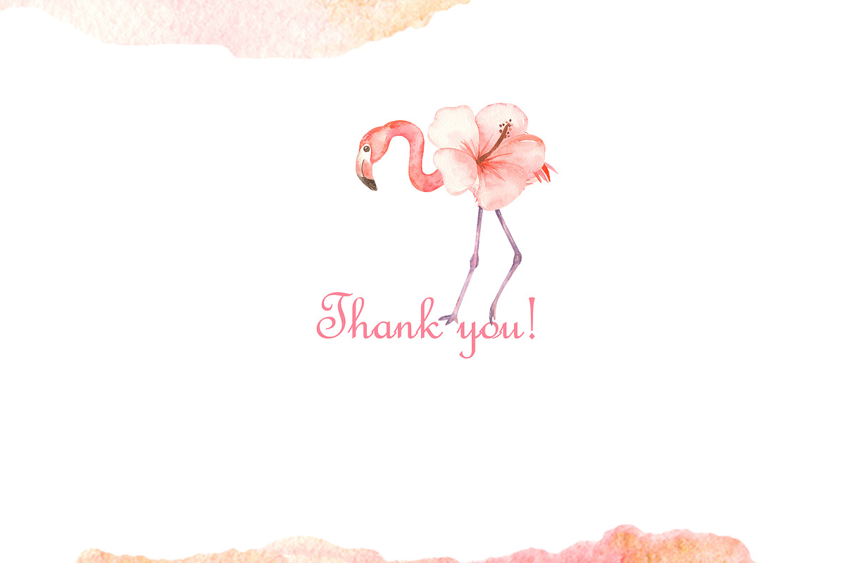 Flamingos and tropics Watercolor, an Illustration by Marina Ermakova (Photo 13 of 13)