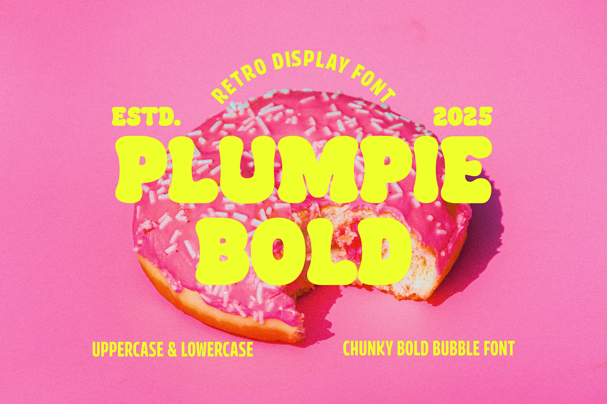 Plumpie Bold - Retro Display Font, a Font by Studio Moara (Photo 1 of 8)