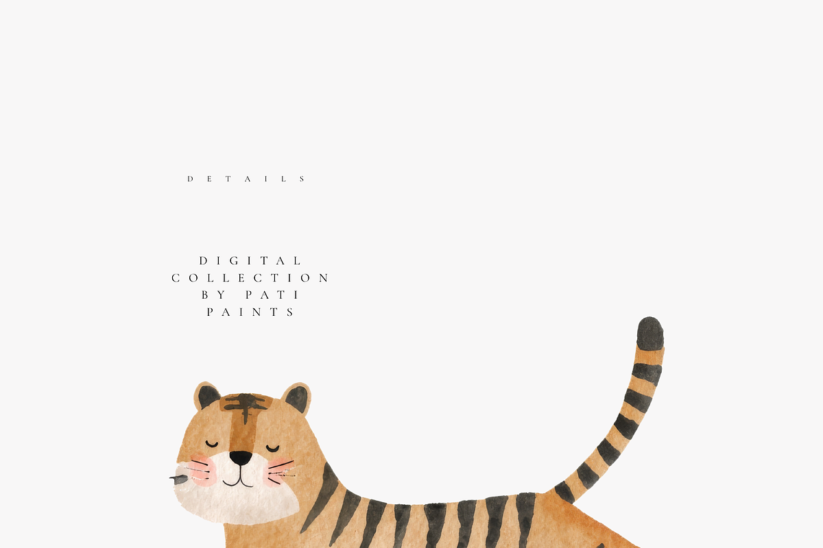 Tiger Clipart Set, a Decorative Illustration by Pati Paints (Photo 4 of 11)