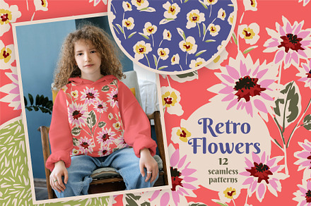Retro Flowers. Seamless patterns, a Pattern Graphic by Nadia Grapes