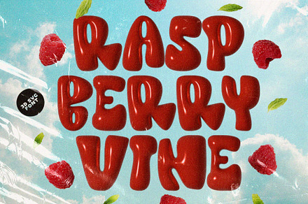 Raspberry Vine - 3D SVG Font, a Symbol Font by Prioritype Co