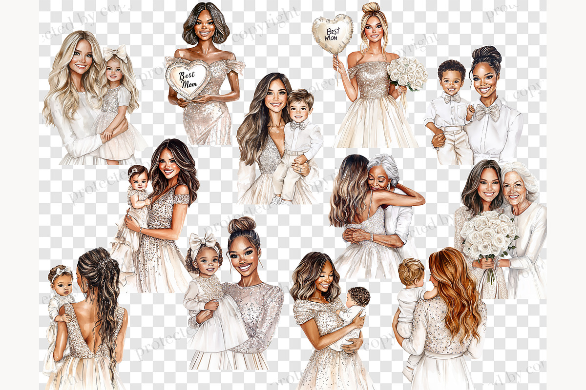 Mother And Baby Clipart PNG, a Person Illustration by GlamArtZhanna (Photo 8 of 8)