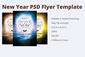 New Year PSD Flyer Template