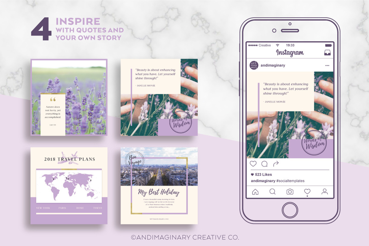 Lavender Field INSTAGRAM BANNER pack, a Social Media Template by Andimaginary Creative Co. (Photo 4 of 9)