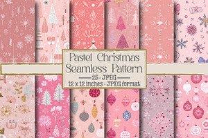 Pastel Christmas Seamless Pattern, an Illustration by DreamPrint404