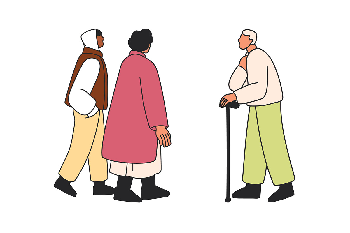 People walking on street set, a Person Illustration by Good Studio (Photo 6 of 9)