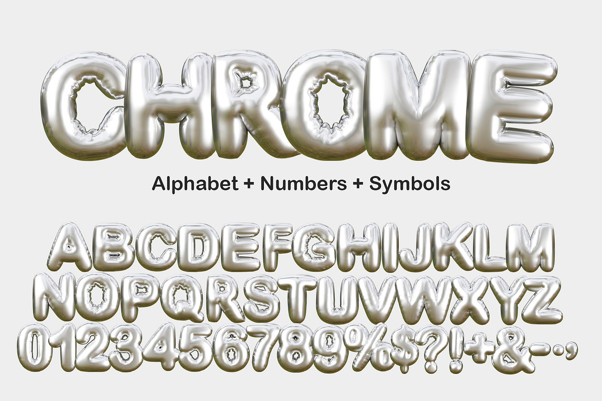 3d Golden&Chrome Inflated Letters, a Graphic by Letters-Shmetters (Photo 3 of 9)