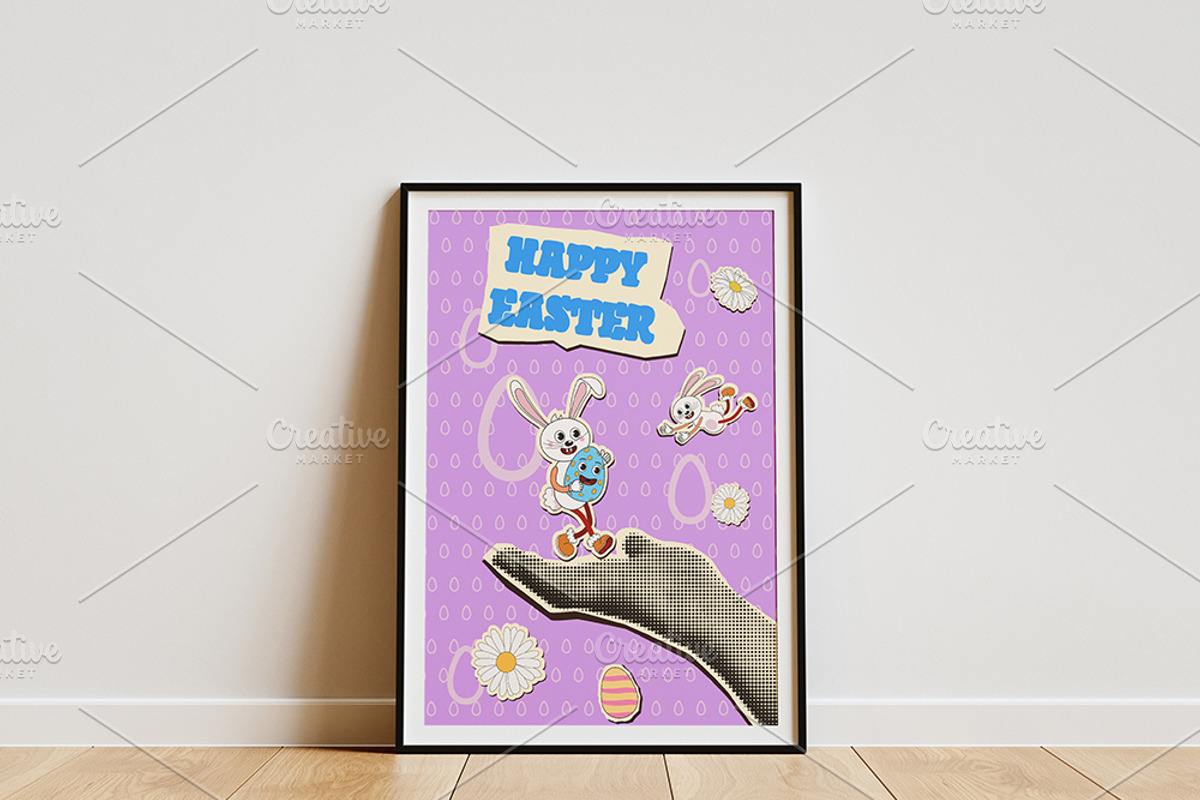 Happy Easter modern collage poster, a Seasonal Illustration by Vector_Up (Photo 5 of 6)