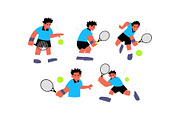Tennis Man Character Vol 2, a Sport Illustration by SLAB! Design (Thumbnail 2 of 3)