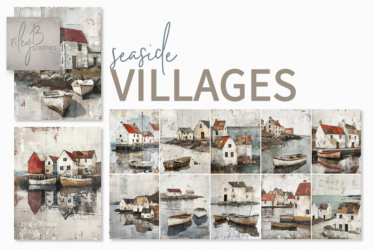 Seaside Villages, a Decorative Illustration by rileyBgraphics (Photo 1 of 7)
