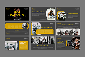 Gym Barbells - PowerPoint Template