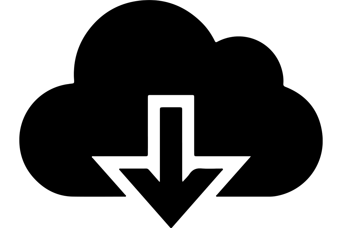 Cloud Download Silhouette, a Technology Illustration by abu67222 (Photo 4 of 13)