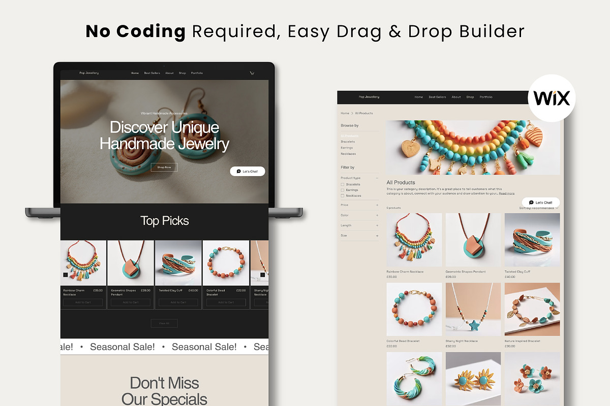 Wix Jewelry Store Website, a Wix Template by Sky Dore Design (Photo 6 of 11)