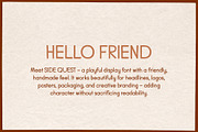 Side Quest - A Playful Display Font, a Sans Serif Font by Dina Mae (Thumbnail 2 of 14)