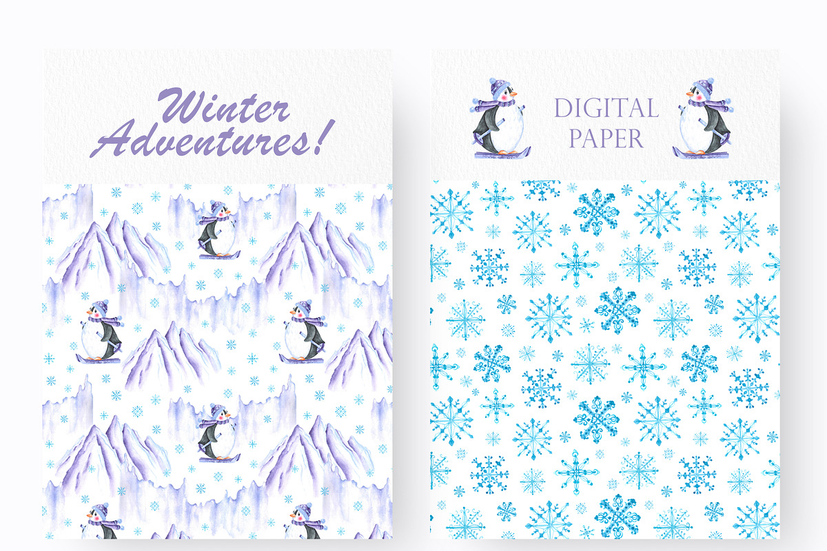 Winter adventures watercolor set., a Seasonal Illustration by SabinaWatercolorArt (Photo 5 of 17)