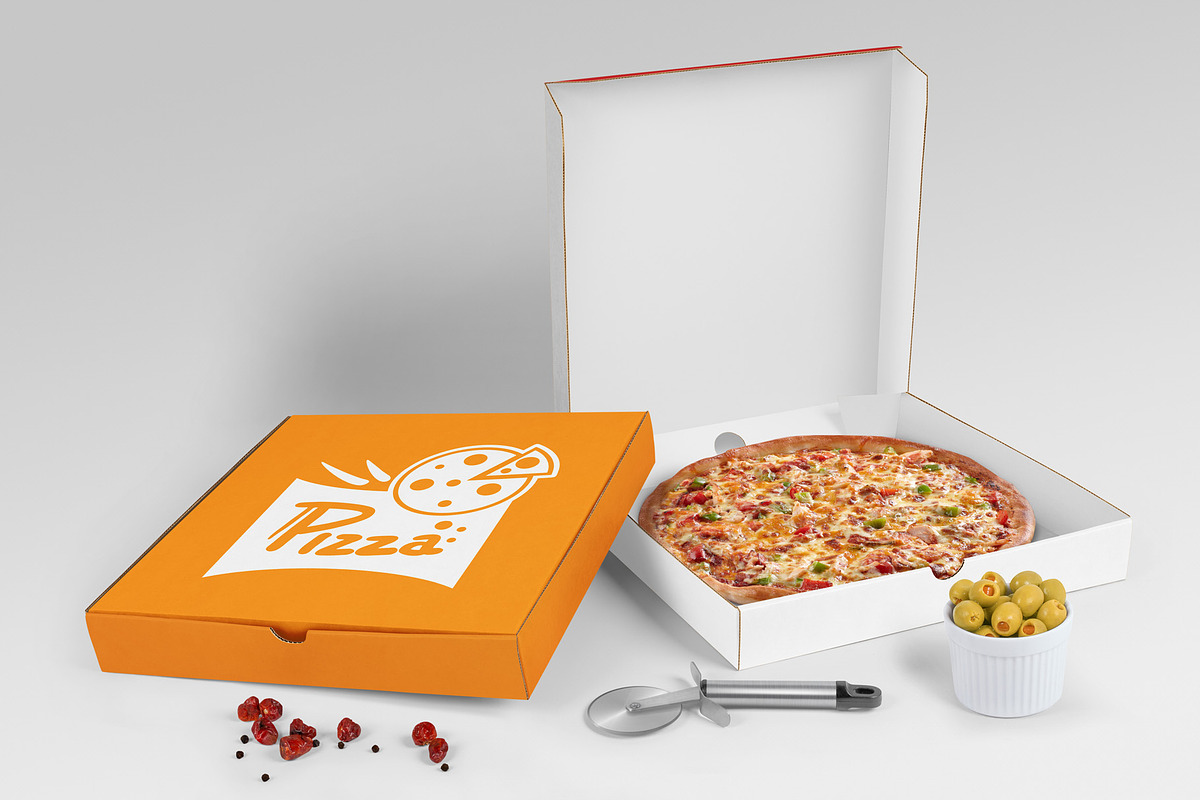 Pizza delivery by courier MockUp, a Merchandise Mockup by PSD Market (Photo 12 of 16)