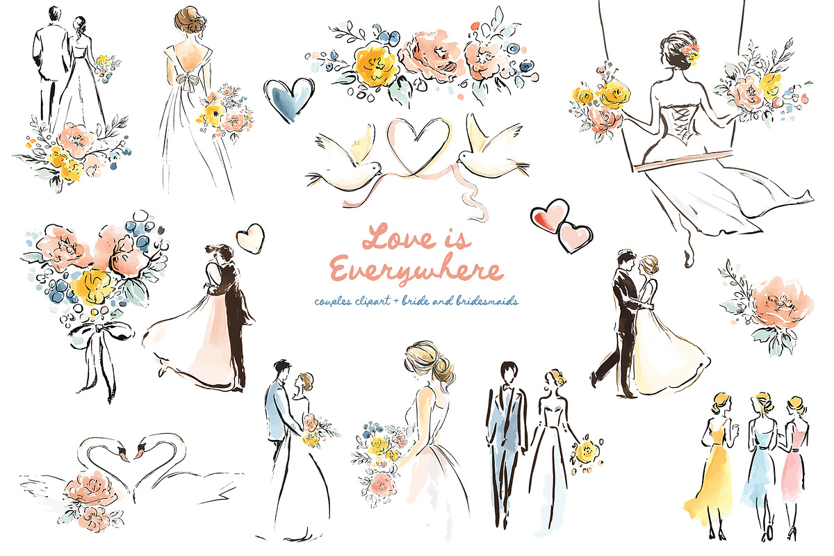 Whimsical Love Wedding Illustrations, an Illustration by Tinydew (Photo 6 of 14)