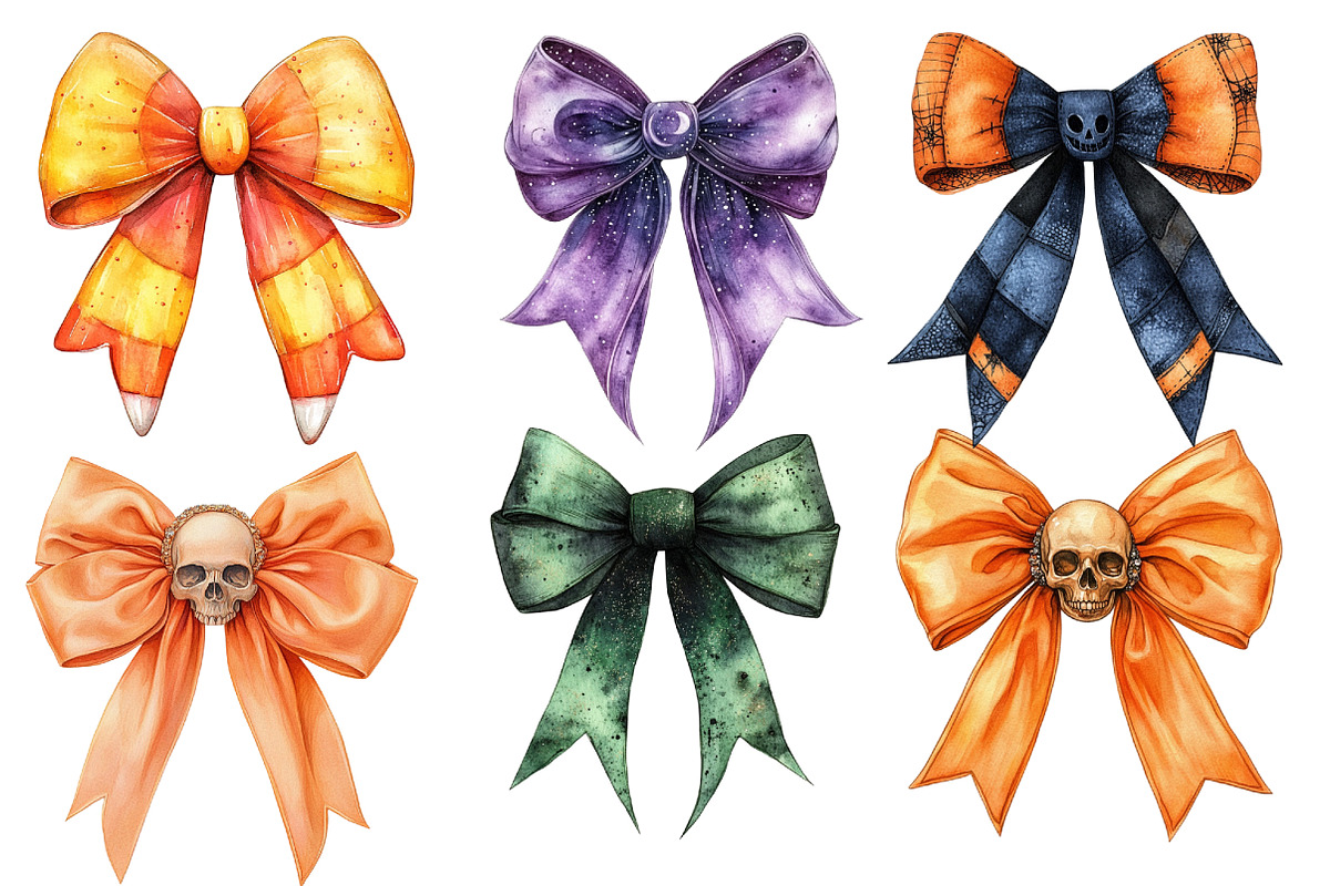Halloween bow clipart, a Work Illustration by cherrydesign (Photo 4 of 4)