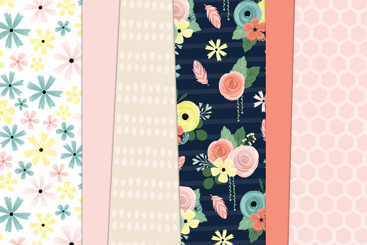 Boho Spring Digital Graphic Bundle, a Pattern Graphic by Paper Starr Studio (Photo 3 of 6)