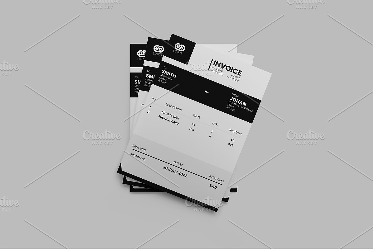Minimal A4 Invoice Design, a Stationery Template by ExpertDesigner411 (Photo 6 of 6)