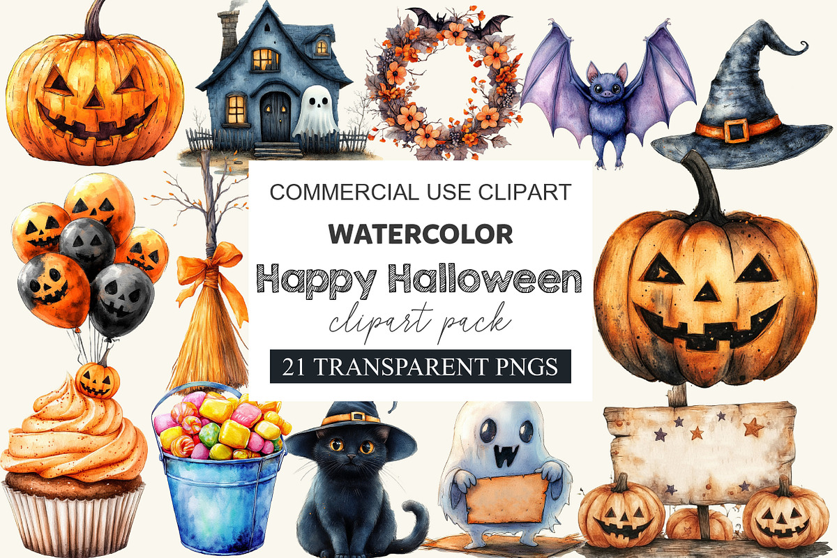 Happy Halloween Collection Clipart, a Work Illustration by cherrydesign (Photo 1 of 4)