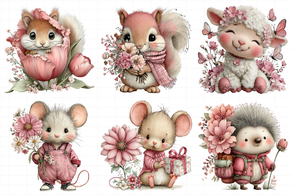 Whimsical Spring Animal Clipart, an Illustration by Daily.Designs (Photo 3 of 8)