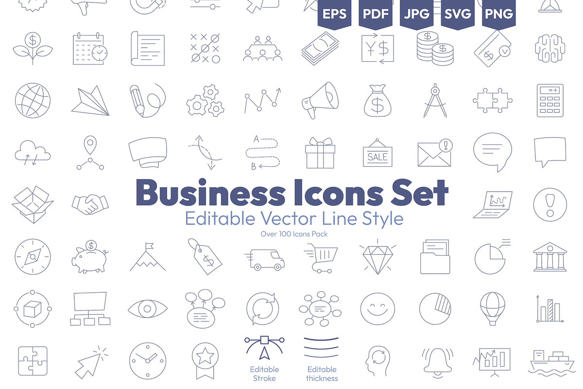 Business Icons Set, an Outline Icon by Ilia Design (Photo 1 of 6)