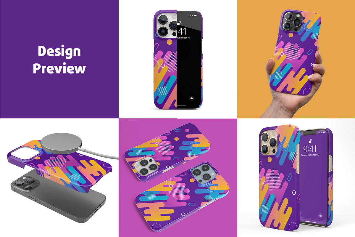 Phone 13 Pro Snap case Mock-up, an iPhone Mockup by Colatudo Store (Photo 3 of 8)