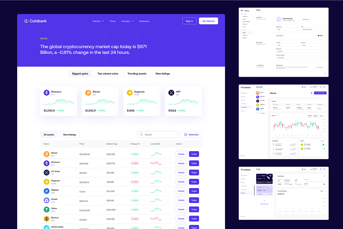 Coinbank - Crypto Trading Platform, an UI Kit Template by dhuhacreative (Photo 2 of 8)