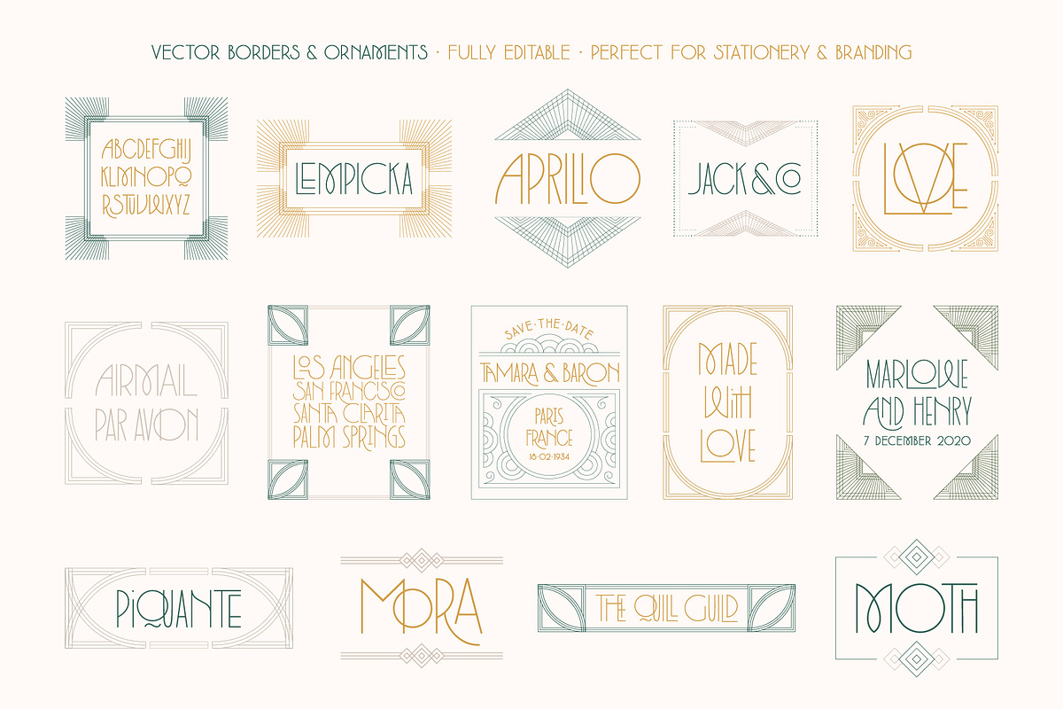 Lempicka Font Duo & Vector Ornaments preview 6