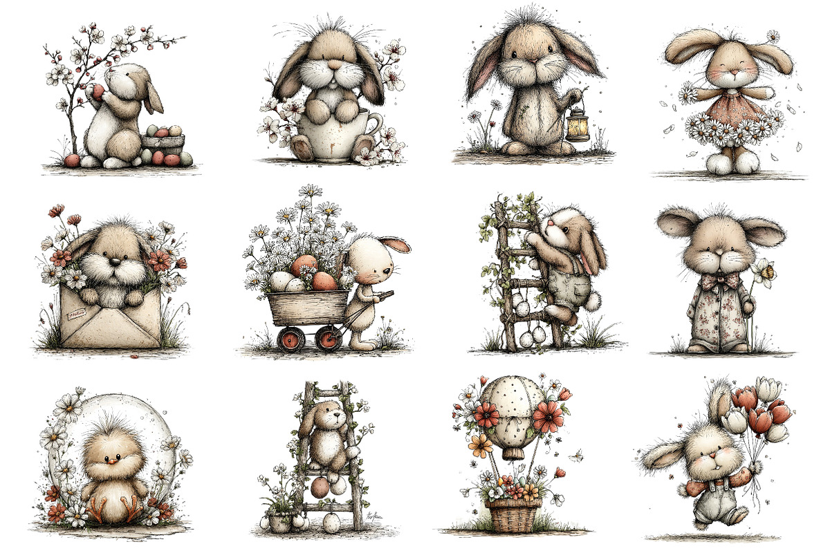 Whimsical Easter Spring Clipart, an Illustration by Dream Creation (Photo 4 of 5)