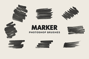 20 Marker Photoshop Brushes, a Brush Add-On by AB-TheDesigner