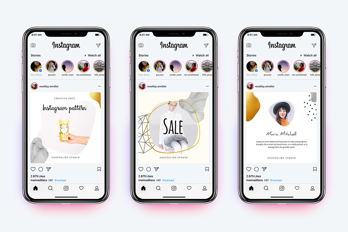 PATTERN Animated Instagram Posts, a Social Media Template by ShapeSlide (Photo 4 of 14)