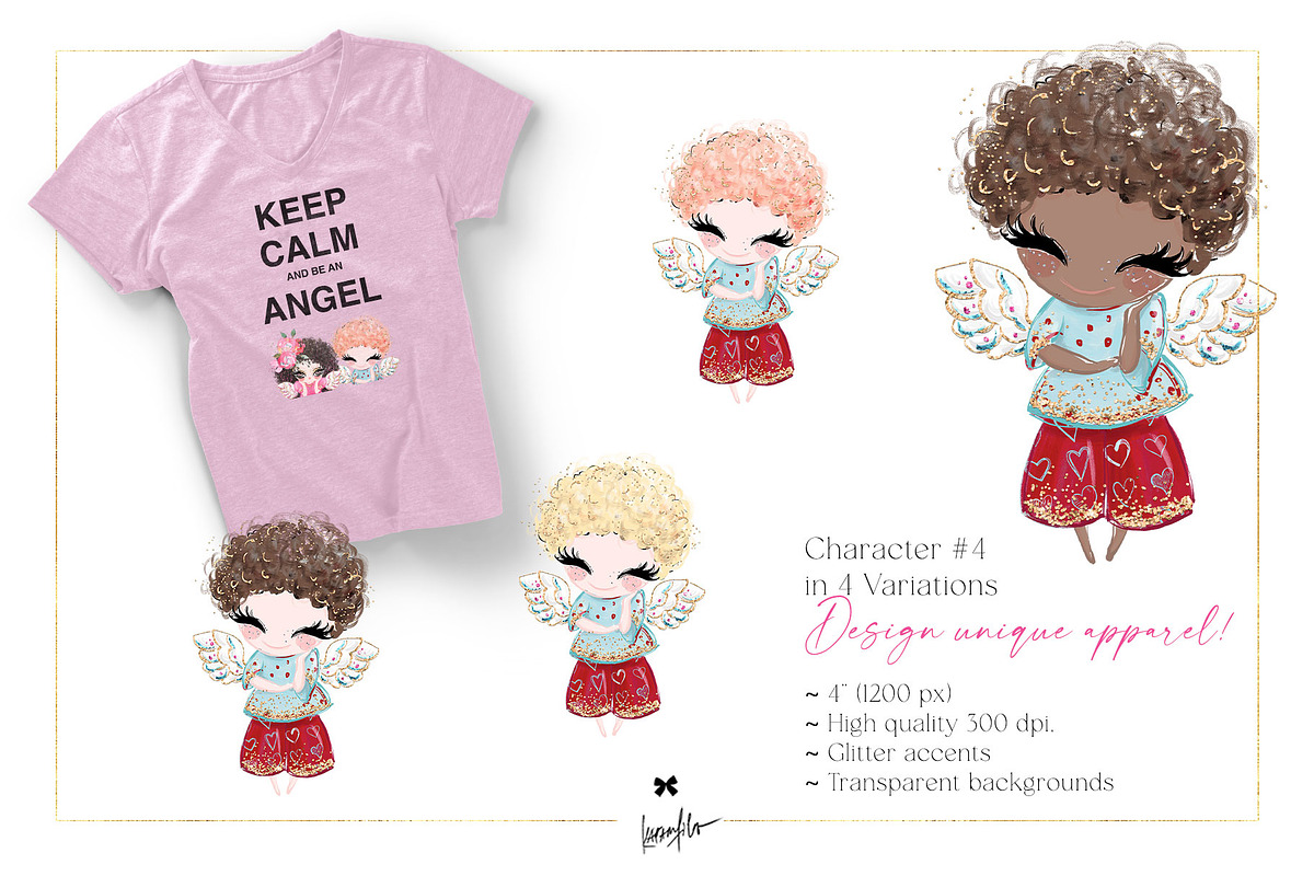 Valentine Cupid Angels Illustrations, a Seasonal Illustration by KaramfilaS (Photo 5 of 11)