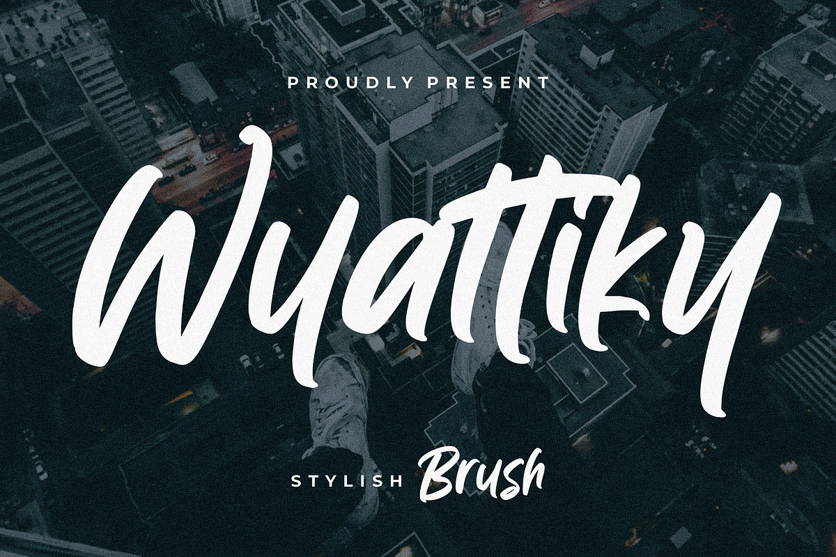 Wyattiky Stylish Brush, a Script Font by Creatype Studio (Photo 1 of 9)
