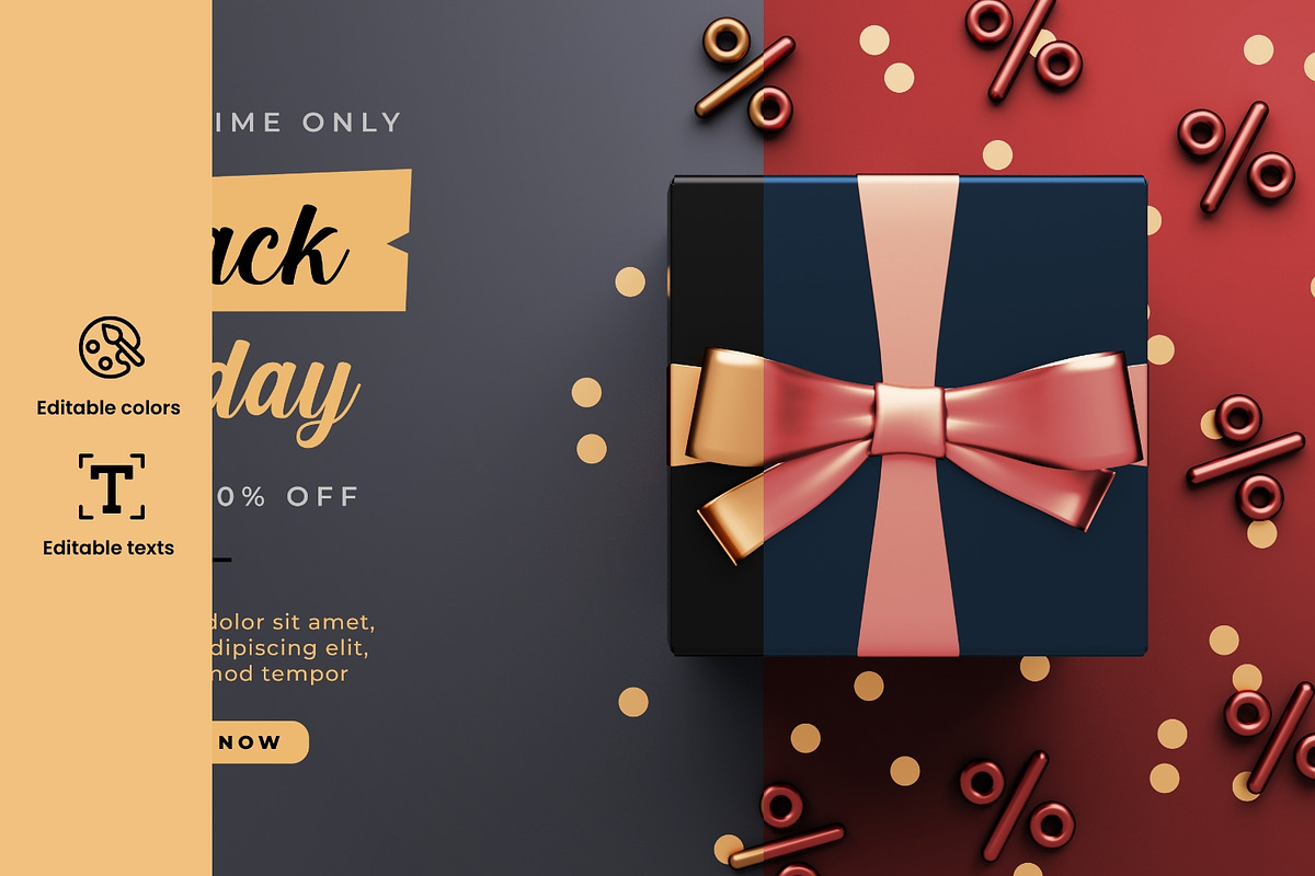 Black Friday Banner Design, a Marketing Template by TandemStock (Photo 2 of 4)