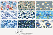 70 blue flower seamless pattern, a Pattern Graphic by Poppy Lane Studio (Thumbnail 4 of 10)