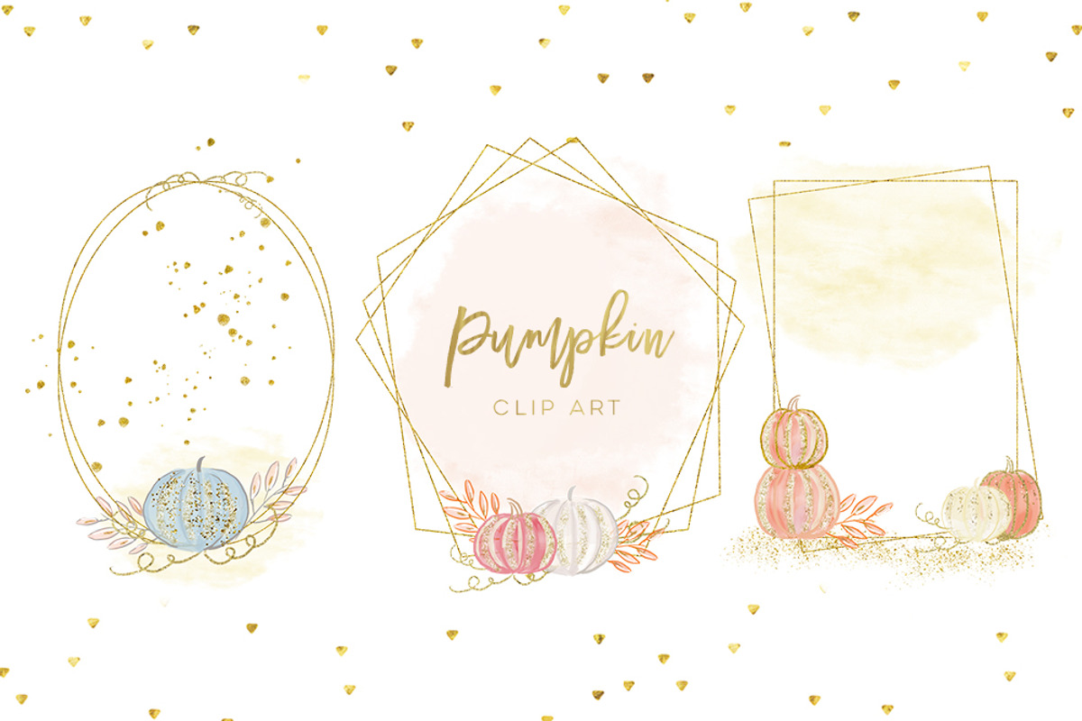 Pumpkin Gold watercolor clipart, an Illustration by Sunflower Day Love (Photo 1 of 4)