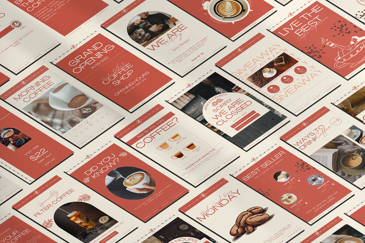 120 Coffee Shop Instagram Template, a Social Media Template by Branding Victory STD (Photo 3 of 11)